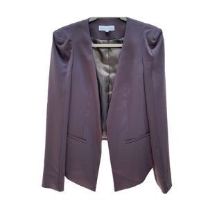 James Jeans Eggplant Collar-less High-Low Blazer (NWT)